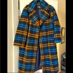 Apparis Tikka Coat in Blue and Navy Plaid